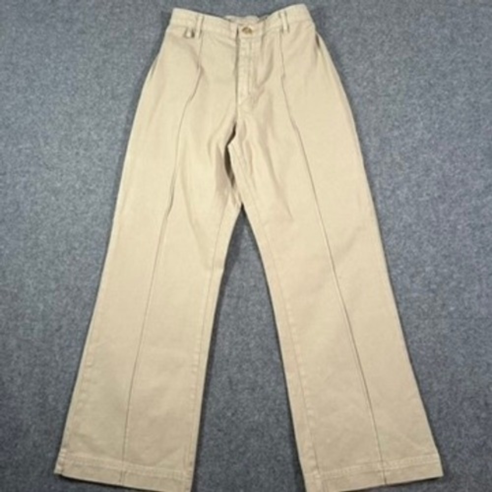 Big Bud Press Western Pants Khaki Tan High Waisted Wide Leg Cotton Size S L.A.
